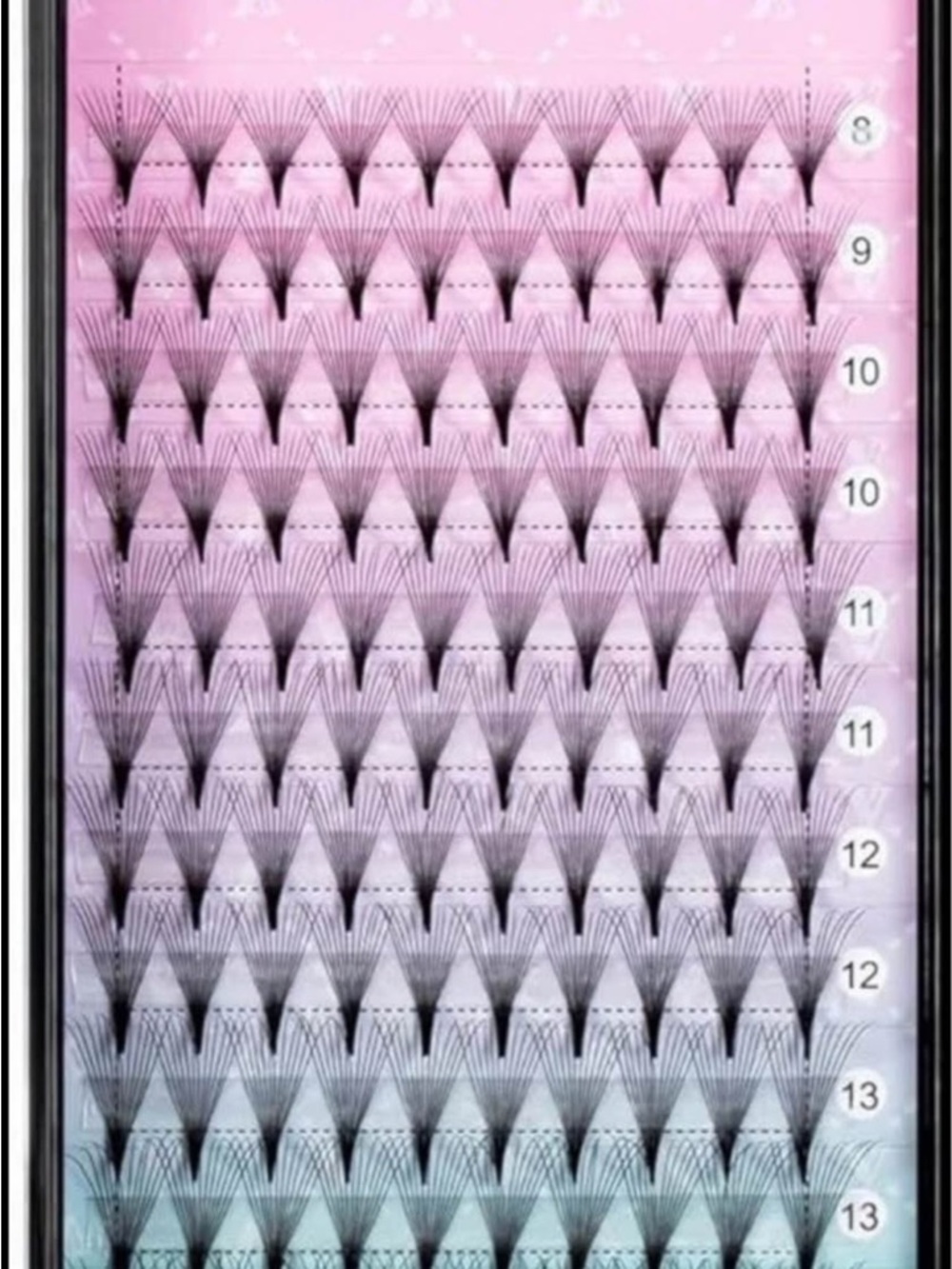 Pre-Made Volume Lash Fans Tray – Black Cluster Eyelash Extensions
